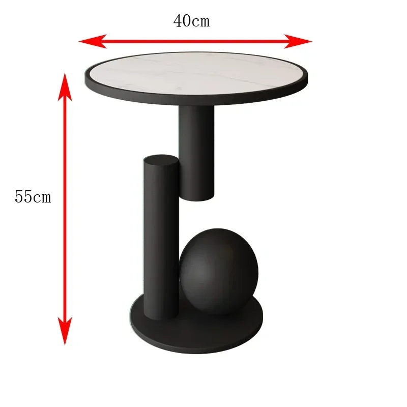 Light Luxury Modern Bedside Table Bedroom Simple Furniture Sofa Wrought Iron Tea Table Ins Wind Rock Board Side Table