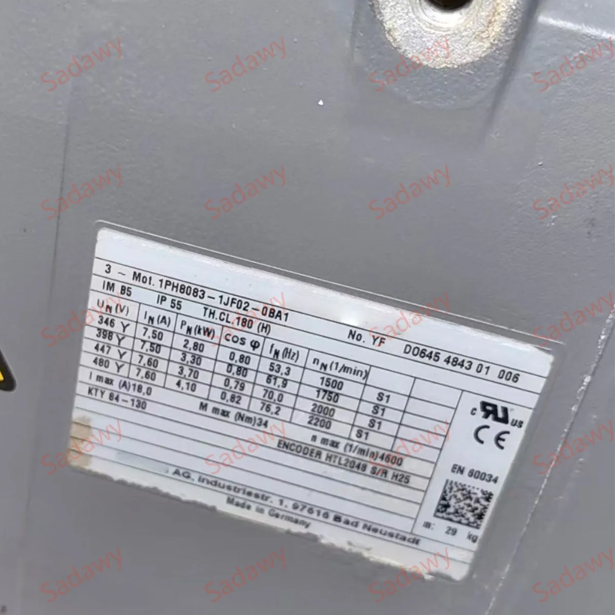 Sie-Men-s محرك سيرفو مستعمل وجديد أصلي 1PH8083-1JF02-0BA1 W2S135-EA79-01 مع جهاز تشفير #5