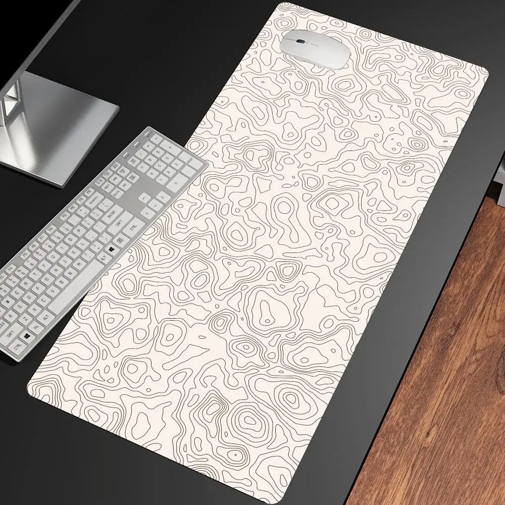 Topographic Map Vector Mouse Pad Desk Mats Gaming Room Decoration Desk Gadgets Carpet Mousepad Speed Office Decor Keyboard Mat