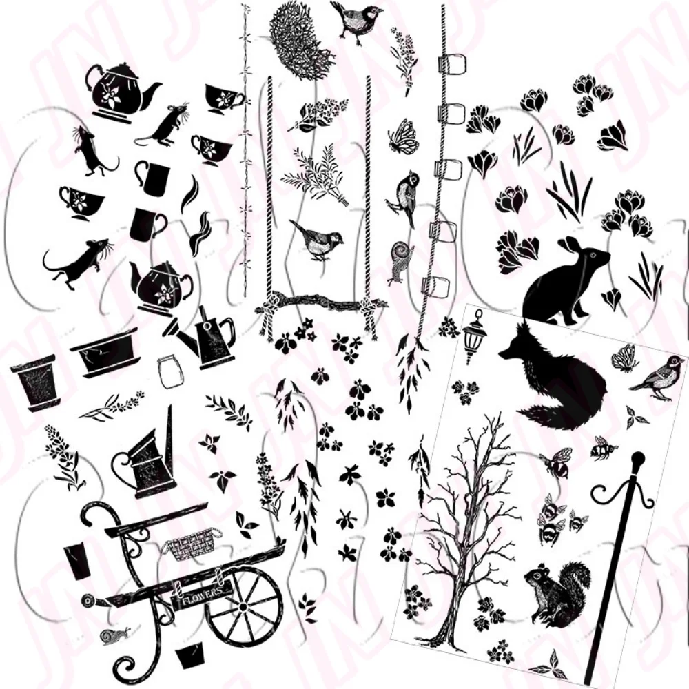 

Blossoms and Blooms Collection gift card diy clear stamps stencil paper card album mould embossing craft decorating scrapbook