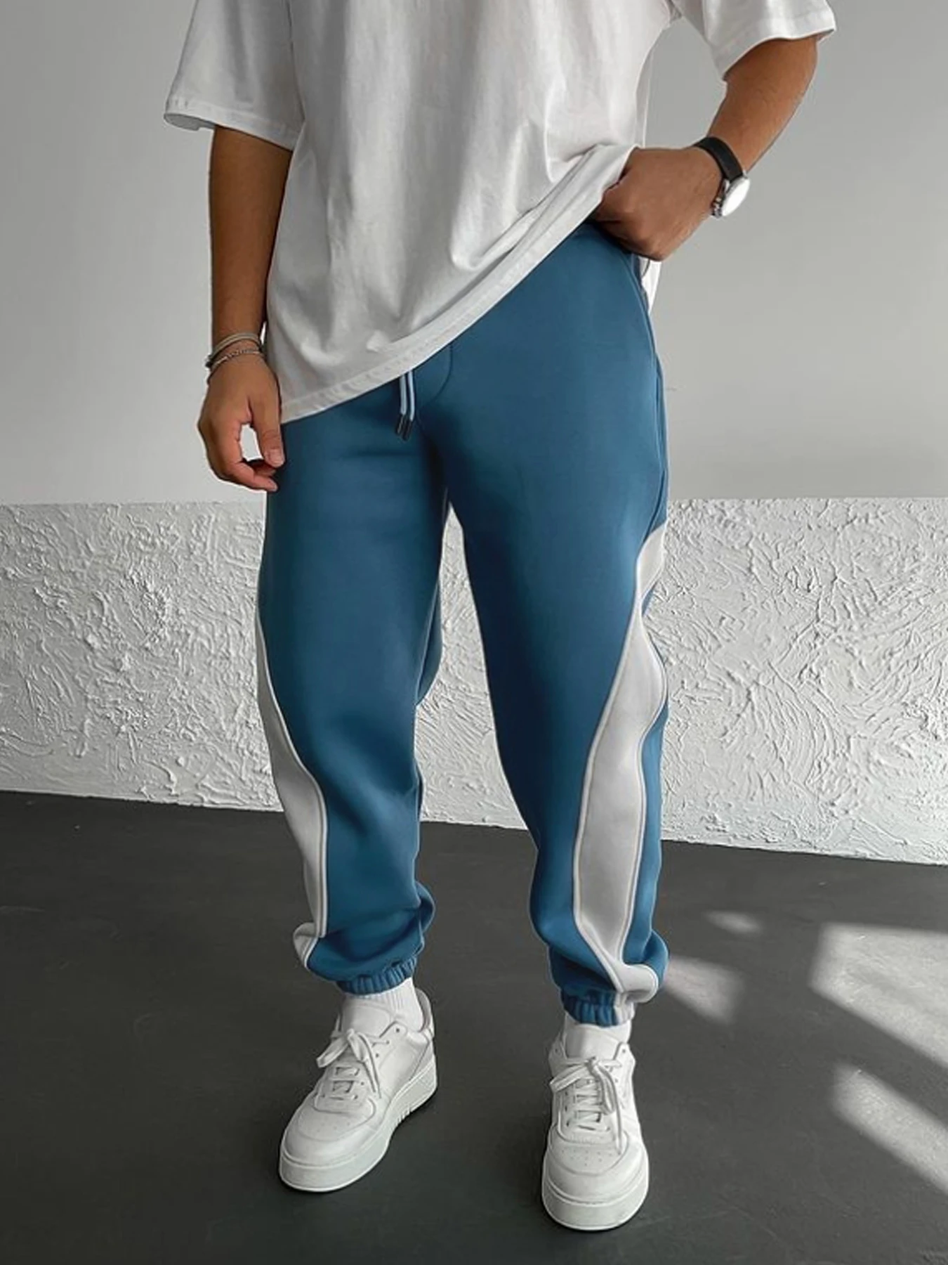 Men\'s casual sports color pants spring and autumn jogging pants