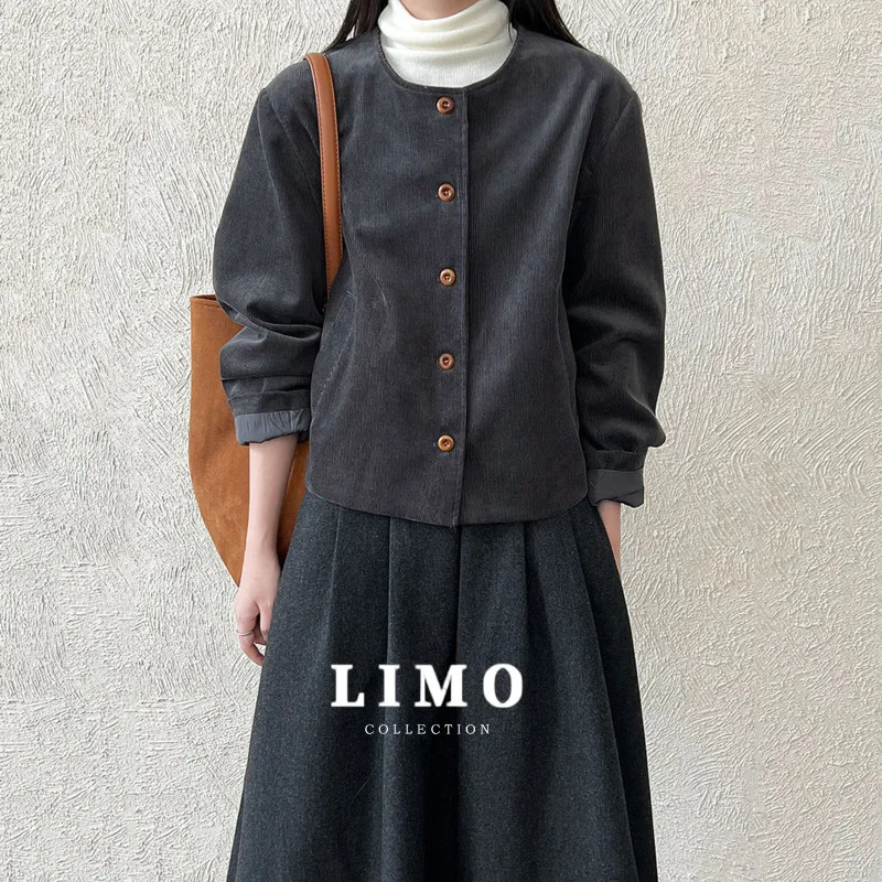 

LIMO 2025, осенняя вельветовая куртка, женская модная хлопковая куртка с воротником-стойкой и длинными рукавами для повседневного использования, осенне-зимняя уличная одежда
