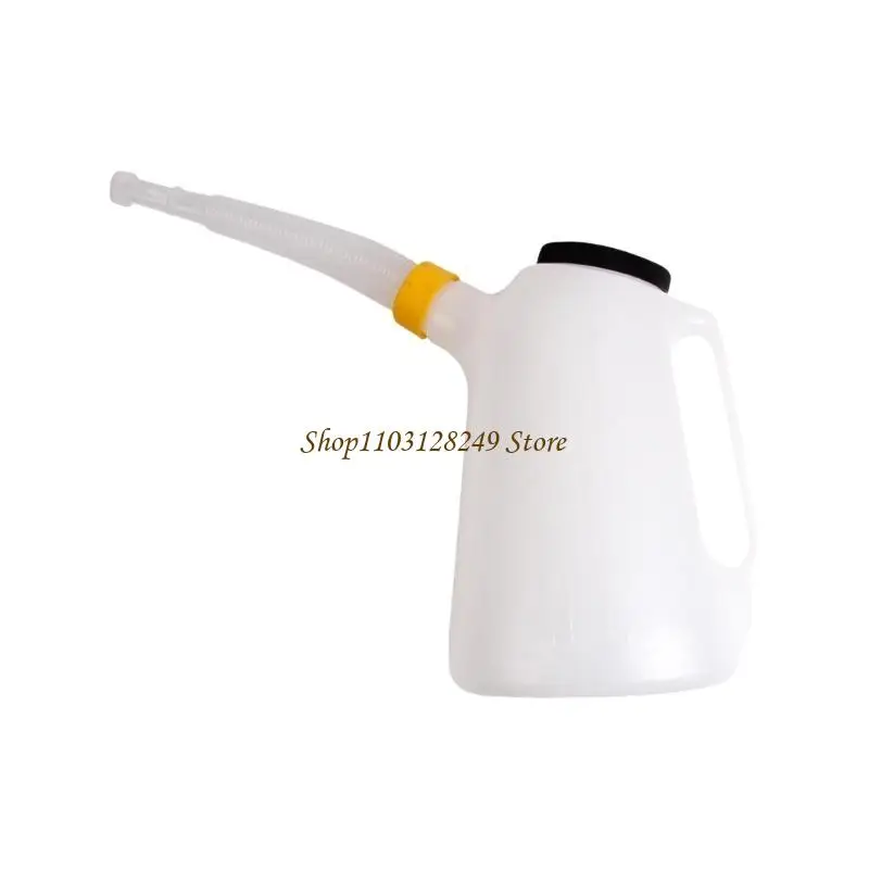 5L Capacity Manual Fuel Canister Oil Dispenser With Extended Spout Accurate Volumes Control For Automotive Maintenance