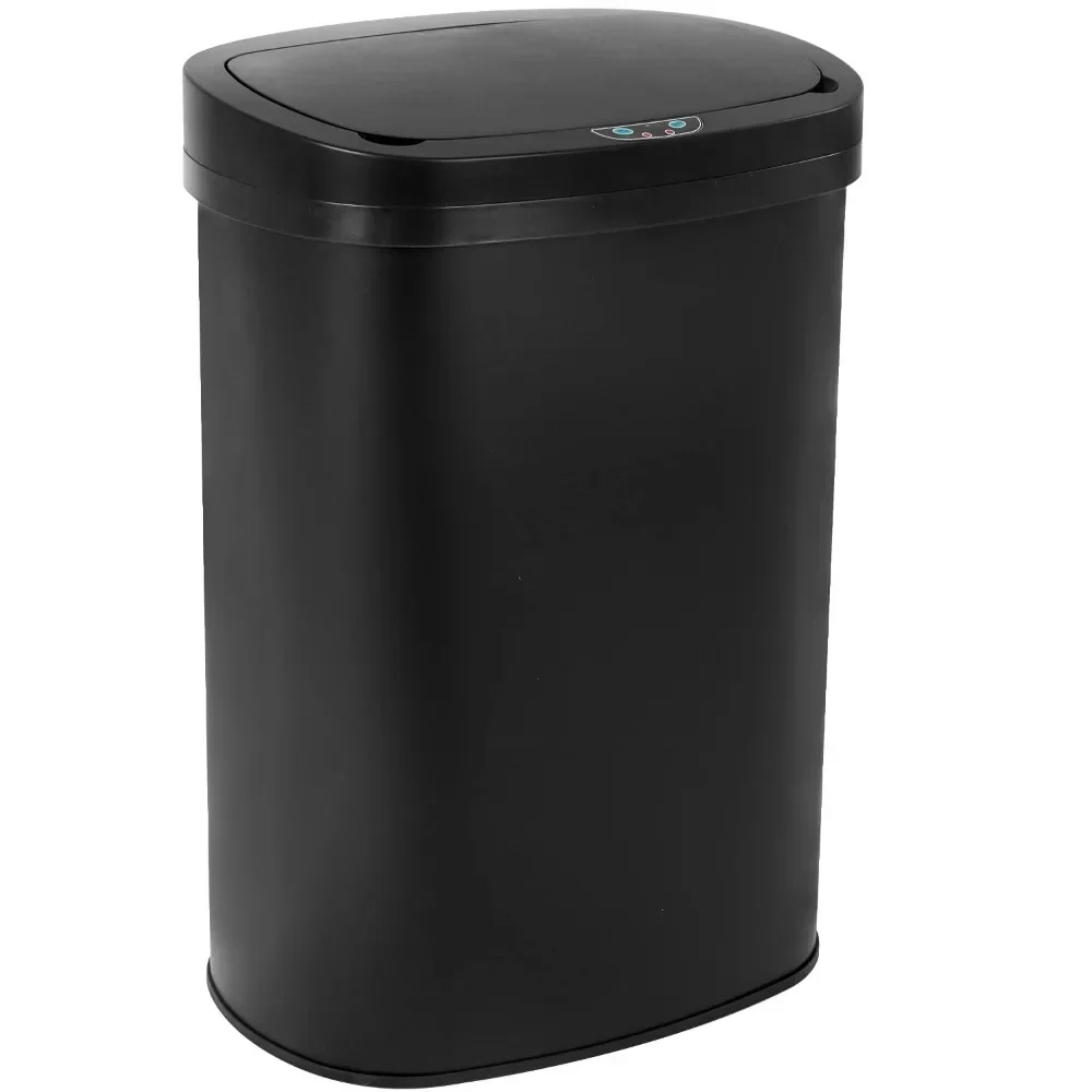 

Stainless Steel Kitchen Trash Can Bathroom Bedroom Office Waste Bin with Lid Automatic Sensor Touch Free Garbage Can 13 Gallon