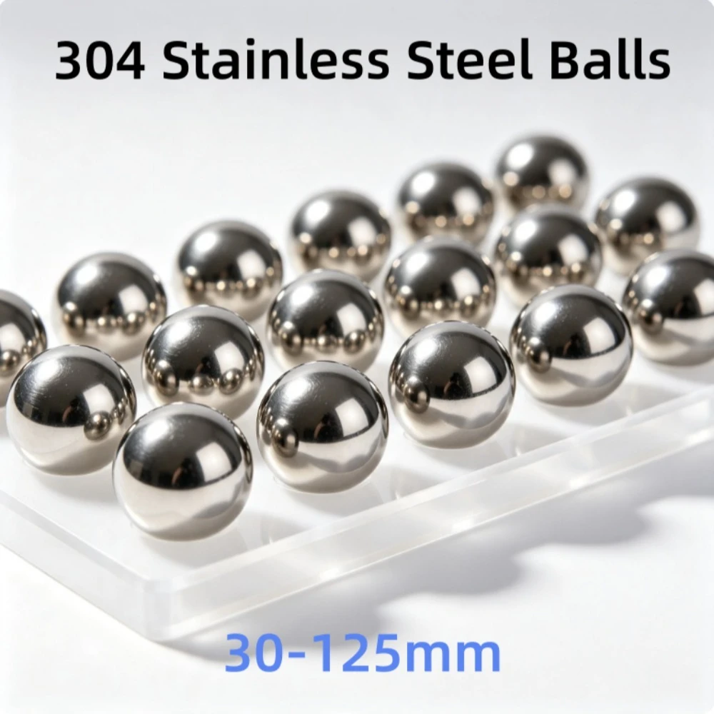 High Precision Solid 304 SS Balls Polished Anti-Rust Stainless Steel Beads for Bearings Sizes 30-125mm Industrial Steel Ball