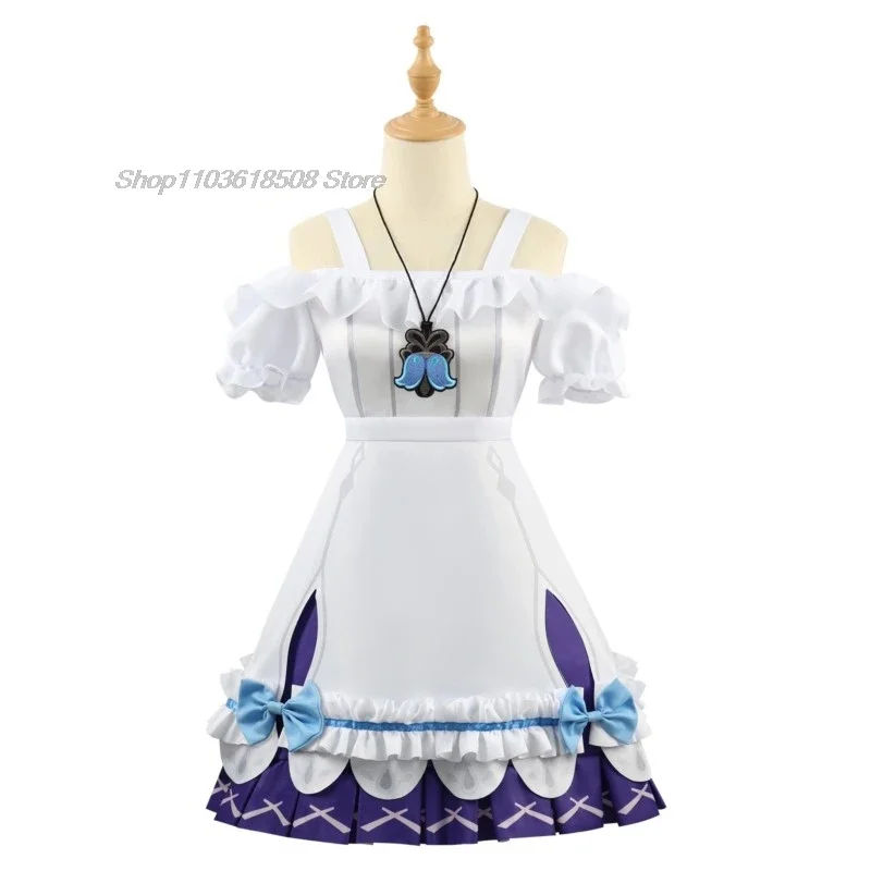 Game Genshin Impact Young Clergie Cosplay Costume Wig Bow tie Headband Dress Ornament Halloween Outfit for Young Girls