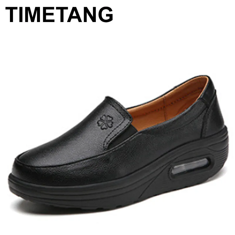 Spring air cushion nurse shoes white platform platform shake shoes leather women\'s shoes work shoes travel single shoe Wedges