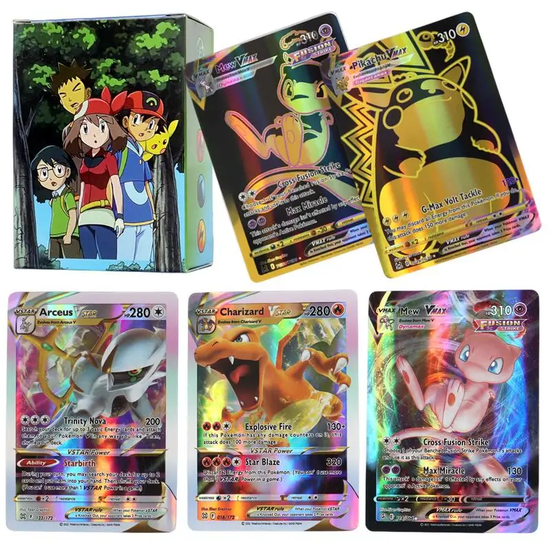 

New Pokemon Cards 30EX 33Vstar 36Vmax in English Letter Pokemon Shiny Trade Card Children's Gift