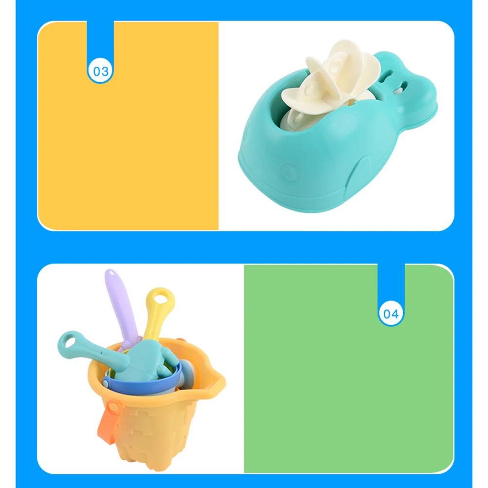 11 pezzi giocattoli da spiaggia per bambini set di strumenti per sabbia secchio in PP stampi per pala piscina bagno gioca strumenti di dragaggio sabbia da spiaggia