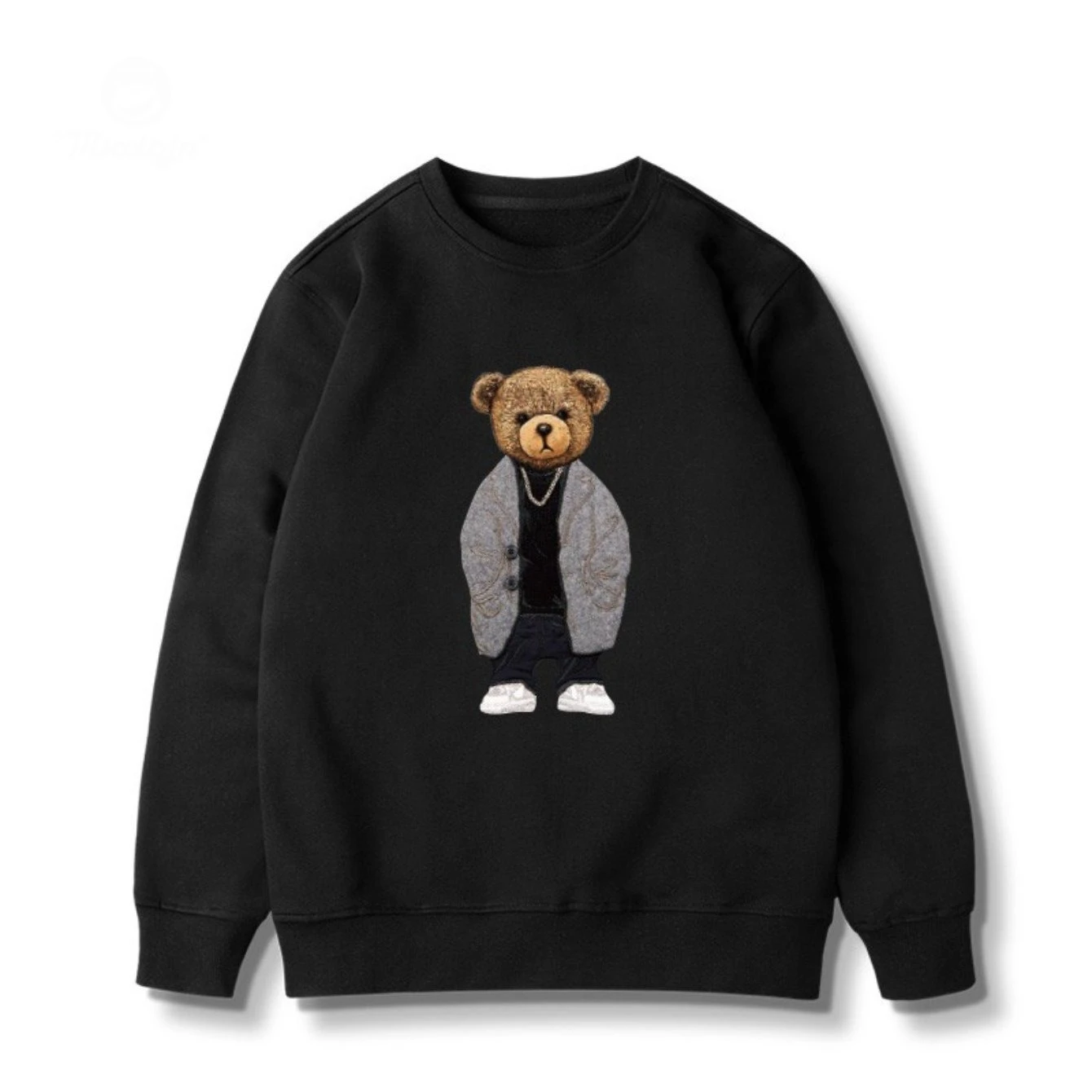 

Fashionable Bear Pattern Printed Autumn and Winter Men's and Women's Long Sleeved Sportswear Casual Loose Outdoor Street Sports