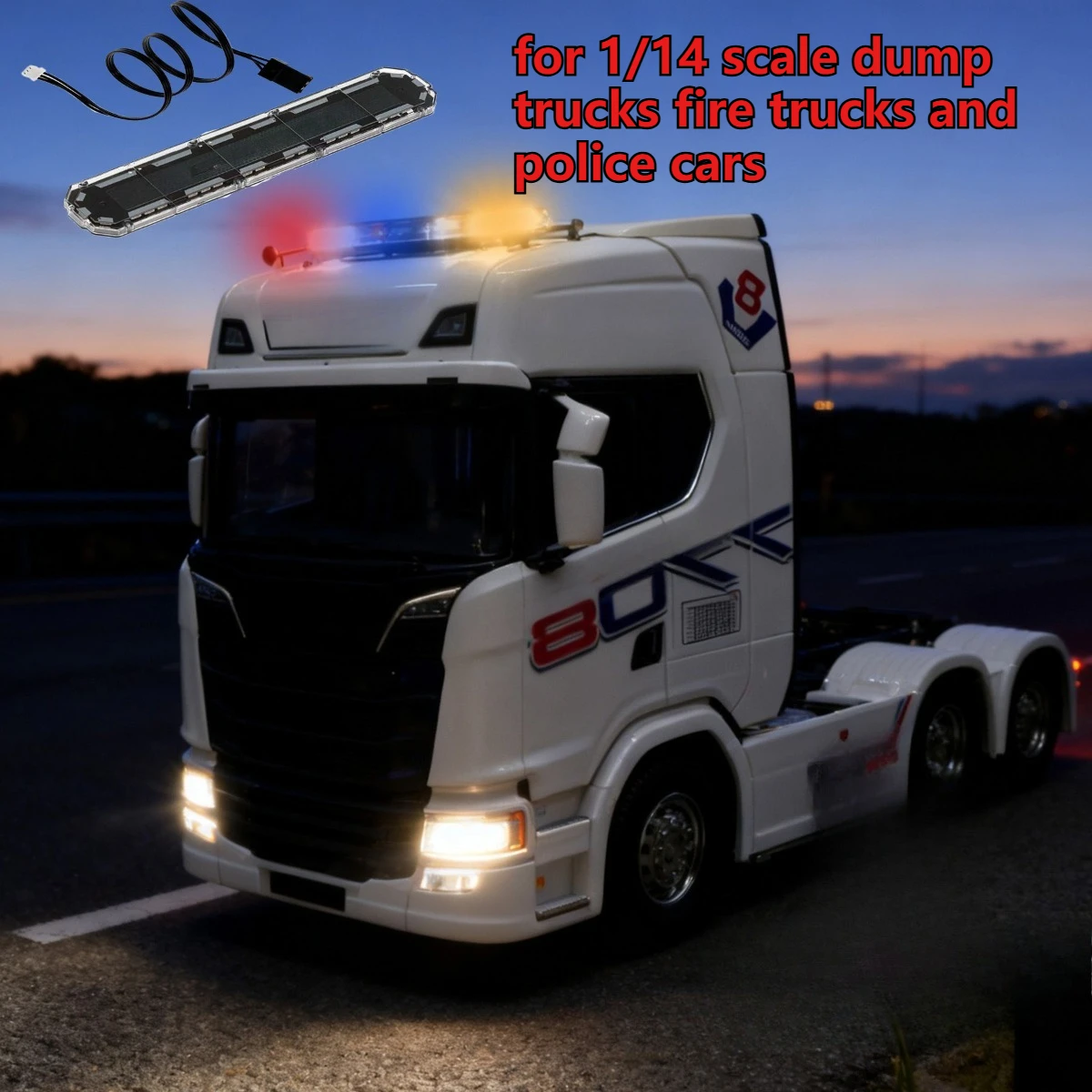 LED Warning Lights RC Accessories Suitable for 1/14 Scale Dump Trucks Fire Trucks and Police Cars