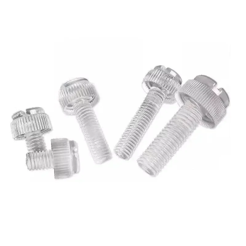 yes1000pcs Transparent Thumb Slotted ScrewM3 Acrylic Knurled Screw PC  Hand Twist Screw Hand Tighten Screws Length 5mm to 25mm