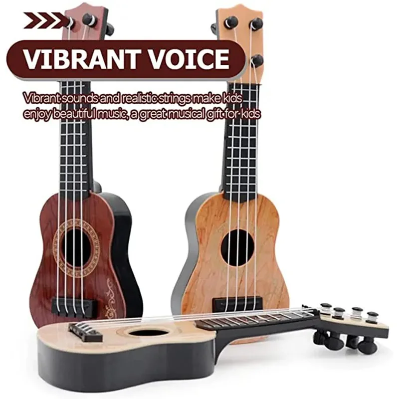 Mini Guitarra Clásica de 4 cuerdas para niños, instrumento de juguete para principiantes, simulación de juego, Enseñanza Temprana, guitarra pequeña