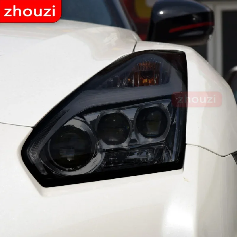 

2 Pcs For Nissan GTR R35 Nismo 2009-2020 Car Headlight Tint Black Protective Film Protection Transparent TPU Sticker Accessories