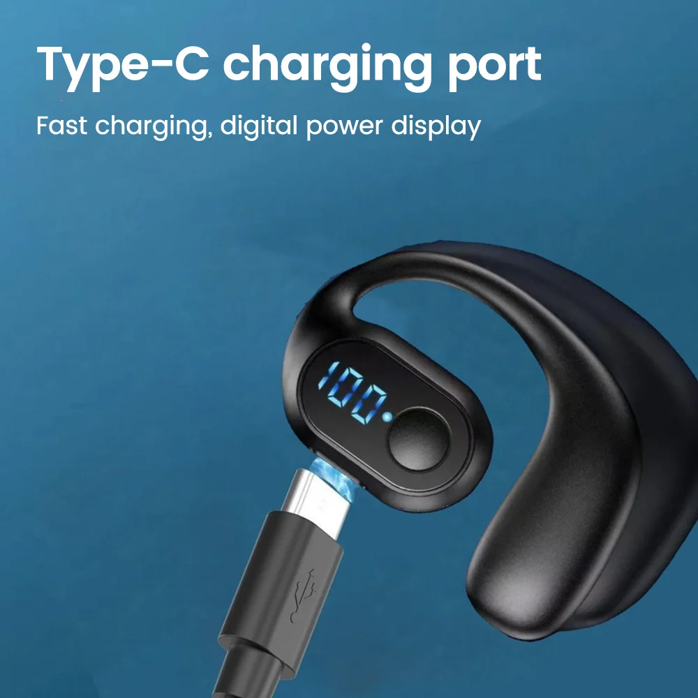 BT2 Ear Hook Wireless Earphones Bluetooth-compatible 5.3 Mini Handsfree Waterproof Sport Music Headset Single  Earbuds image 3