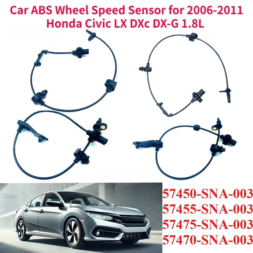 

Car Sensors ABS Wheel Speed Sensor for 2006-2011 Honda Civic LX DXc DX-G 1.8L 57450-SNA-003 57455-SNA-003 Front Left Front Right