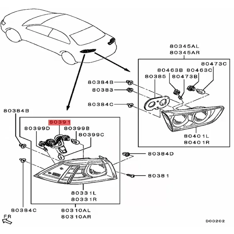 Rear Tail Light Wiring Harness CZ4A Socket Taillight Brake Lamp Cable Plug Adapter For Mitsubishi EVO Lancer EX