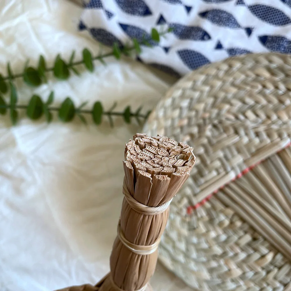 1PC Handmade Rattan Straw Fan for Living Room Bedroom Wall Hanging DIY Wedding Party Home Decor Accessories