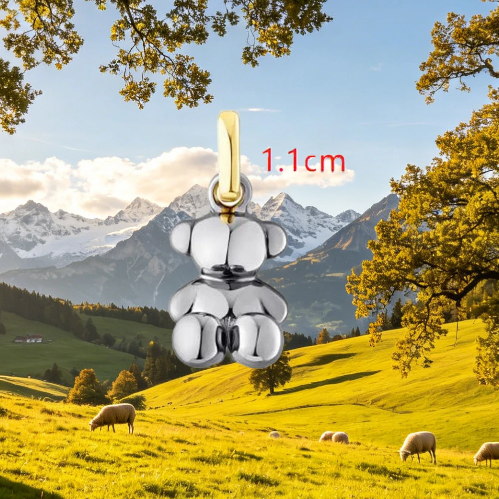 

Lovely Bear Animal Pendant 925 Sterling Silver Spanish Inspired Cute Tiny Design Dainty Gift for Girls