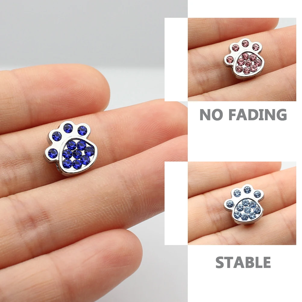 

20 Pcs Dog Paw Accessories Charms for Collar Animal Bracelet Making Pet Puppy Prints Alloy Necklace Diy Pendant