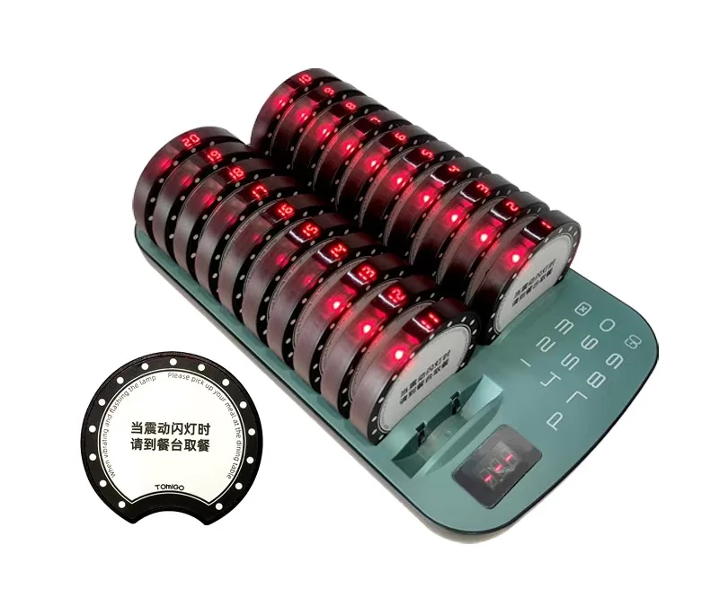 

1V10-20-24 Квадратный/круглый пикап для ресторана быстрого питания Bouton Dappel, Plug And Play, Son + вибрация + вспышка