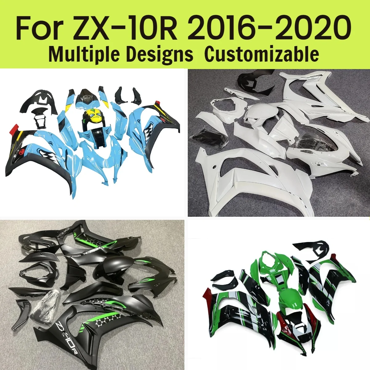 

Комплект обтекателей для мотоцикла Kawasaki ZX10R 2016-2020, кастомизируемые литые обтекатели для ZX10R 16-20 (послепродажный рынок)