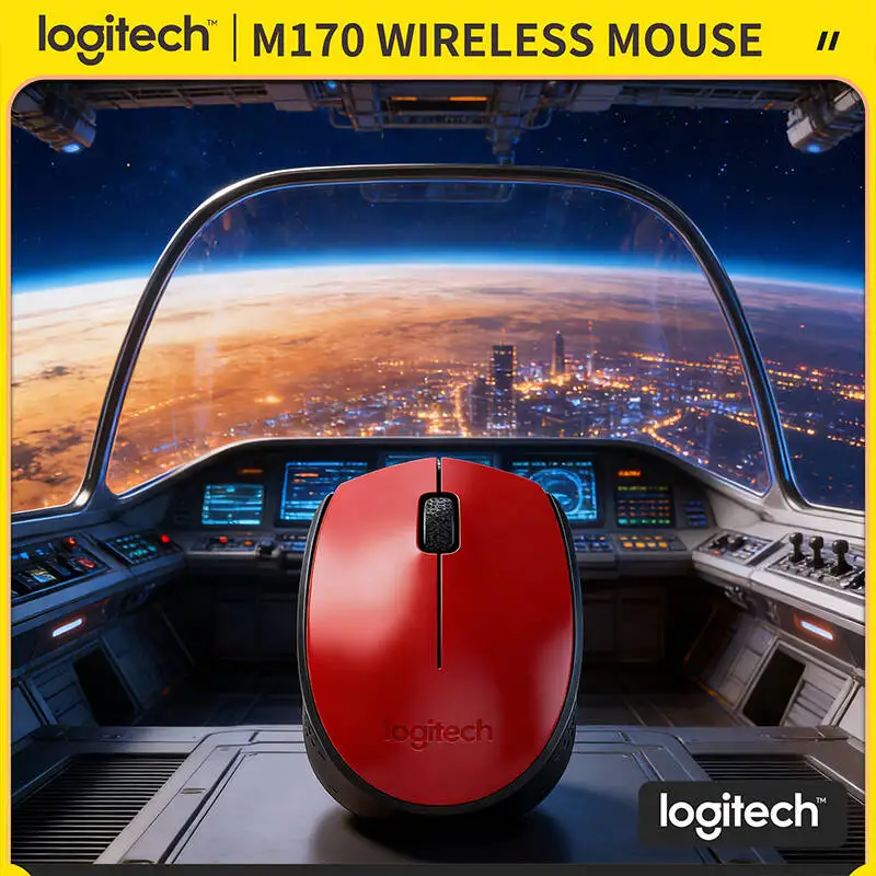

Ergonomic Logitech M170 Wireless Optical Mouse 1000DPI 2.4GHz 12-Month Battery Comfort Grip for Office Home Daily Use