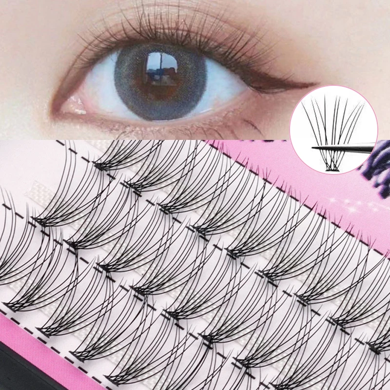 Anlinnet  Individual Eyelash Extensions, 1 Box Large Capacity, 60 Strands, 10D, 0.1mm Thick, Real Mink Strip, Natural Style