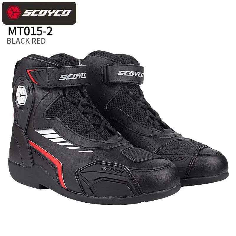 

SCOYCO Men's Motorcycle Boots Motorcyclist boots Microfiber Leather Motocross Motorbike Men Mesh Breathable Shoes Four Seasons
