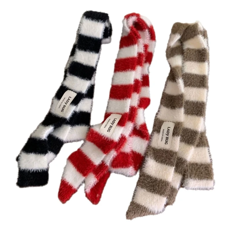 

A2ES Knit Long Choker Striped Scarf for Women Harajuku for Jeans or Dresses