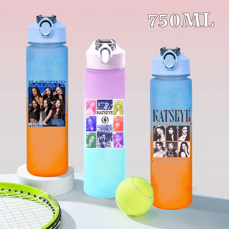 750ML Fashion K POP K-KATSEYE Water Cups Girl Cute Gradient Large