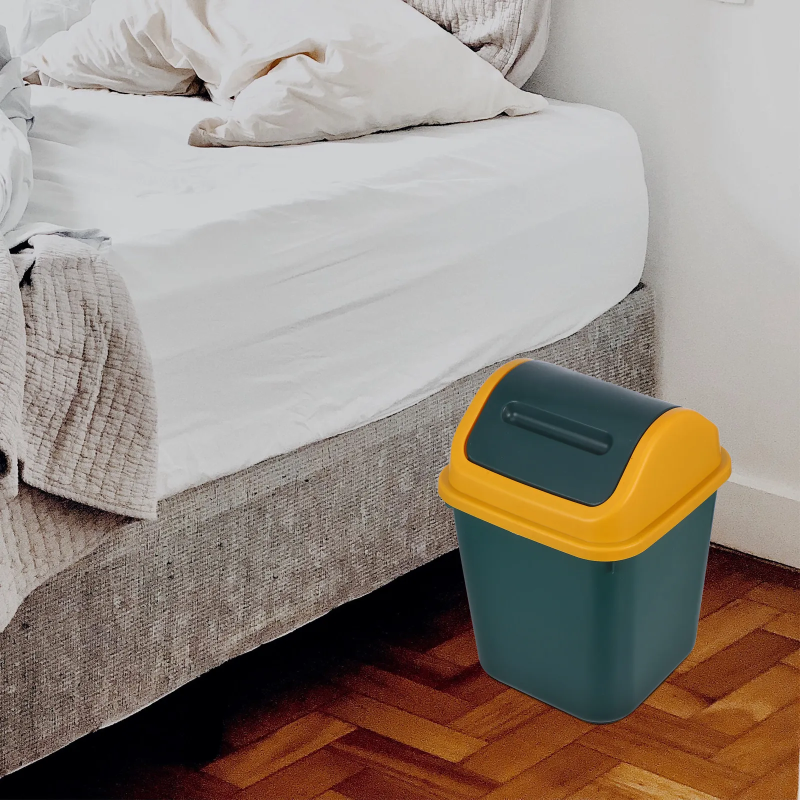 

Мусорное ведро с откидной крышкой 10 л для ванной, кухни, спальни, офиса, современное минималистичное, для небольших помещений, с крышкой