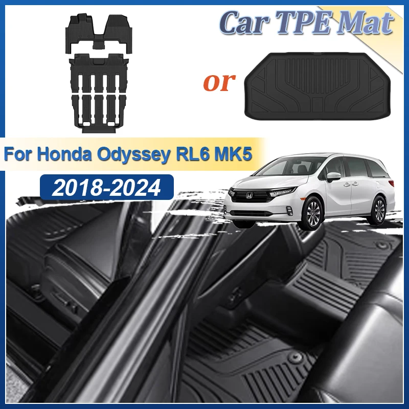 

LHD TPE Floor Mats Trunk Mat For Honda Odyssey RL6 MK5 2018-2025 Boot Liner Cargo Mat Protector All-Weather Foot Pad Accessories