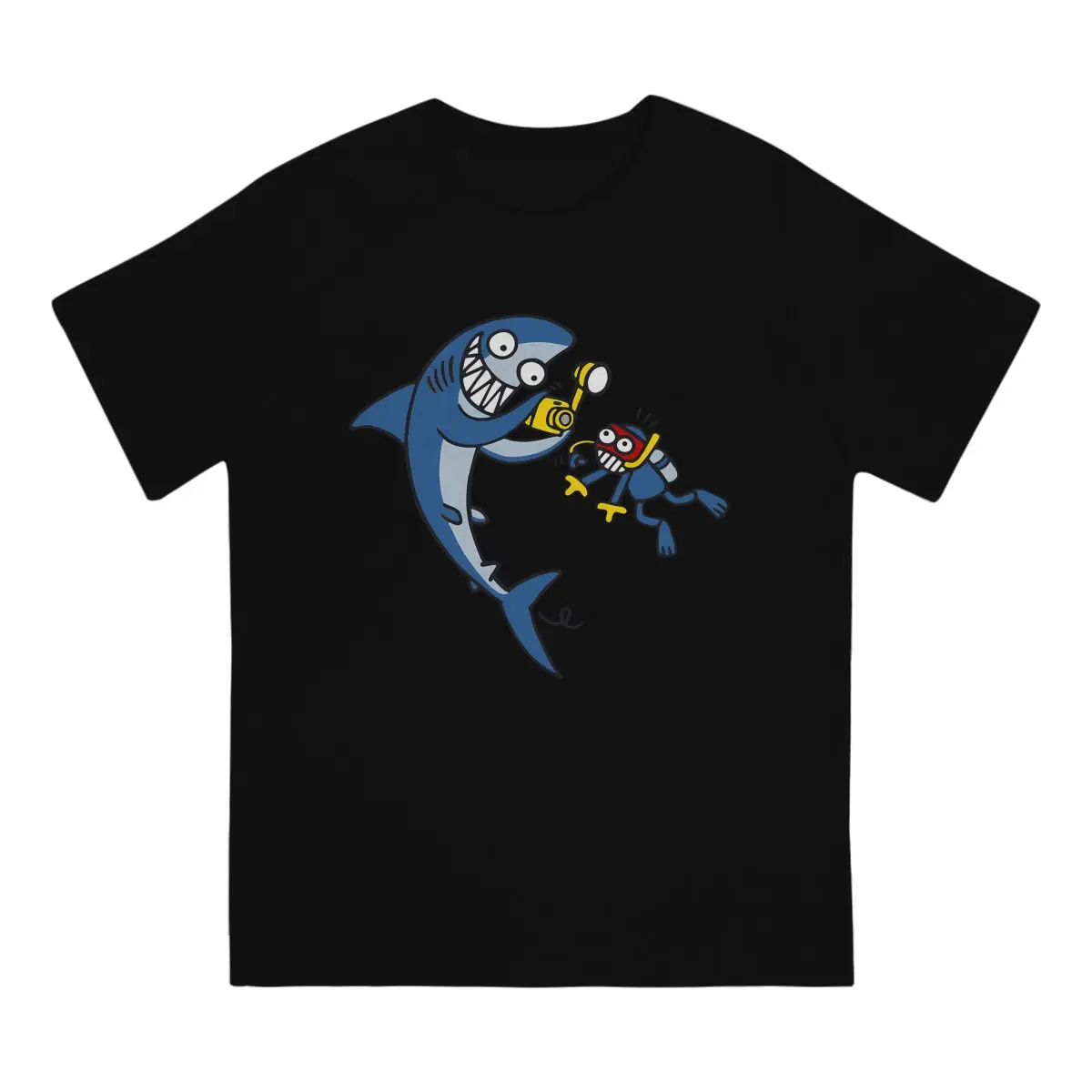 Smile O Neck TShirt Shark Scuba Diving Pure Cotton Original T Shirt Men Tops New Design Hot Sale