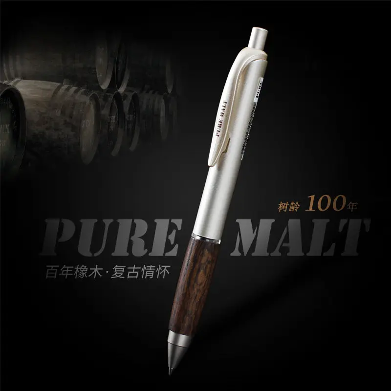 Japan UNI UMN-515 Gel Pen 0.5mm Black Ink Oak Wood Grip,Retro Wood Grain Design  Business Signature Pen,Office Accessories