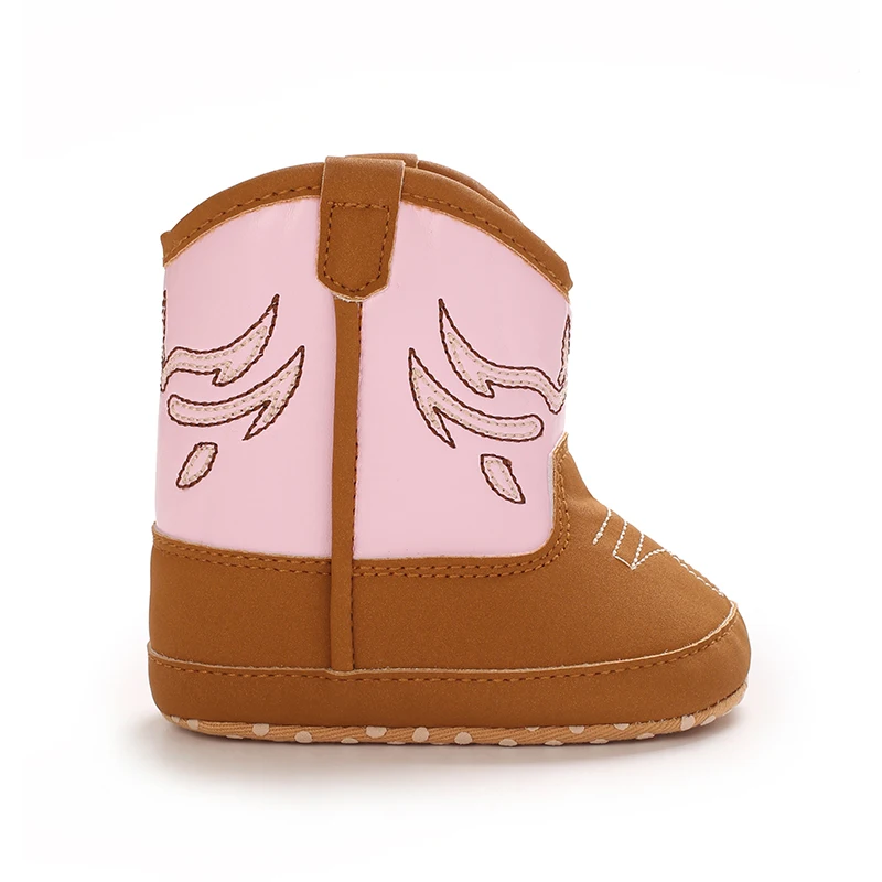 Winter Warm Western Cowboy Style Baby Boots Soft Soled Comfortable Walking Shoes For Boys Girls 0-18M view 5