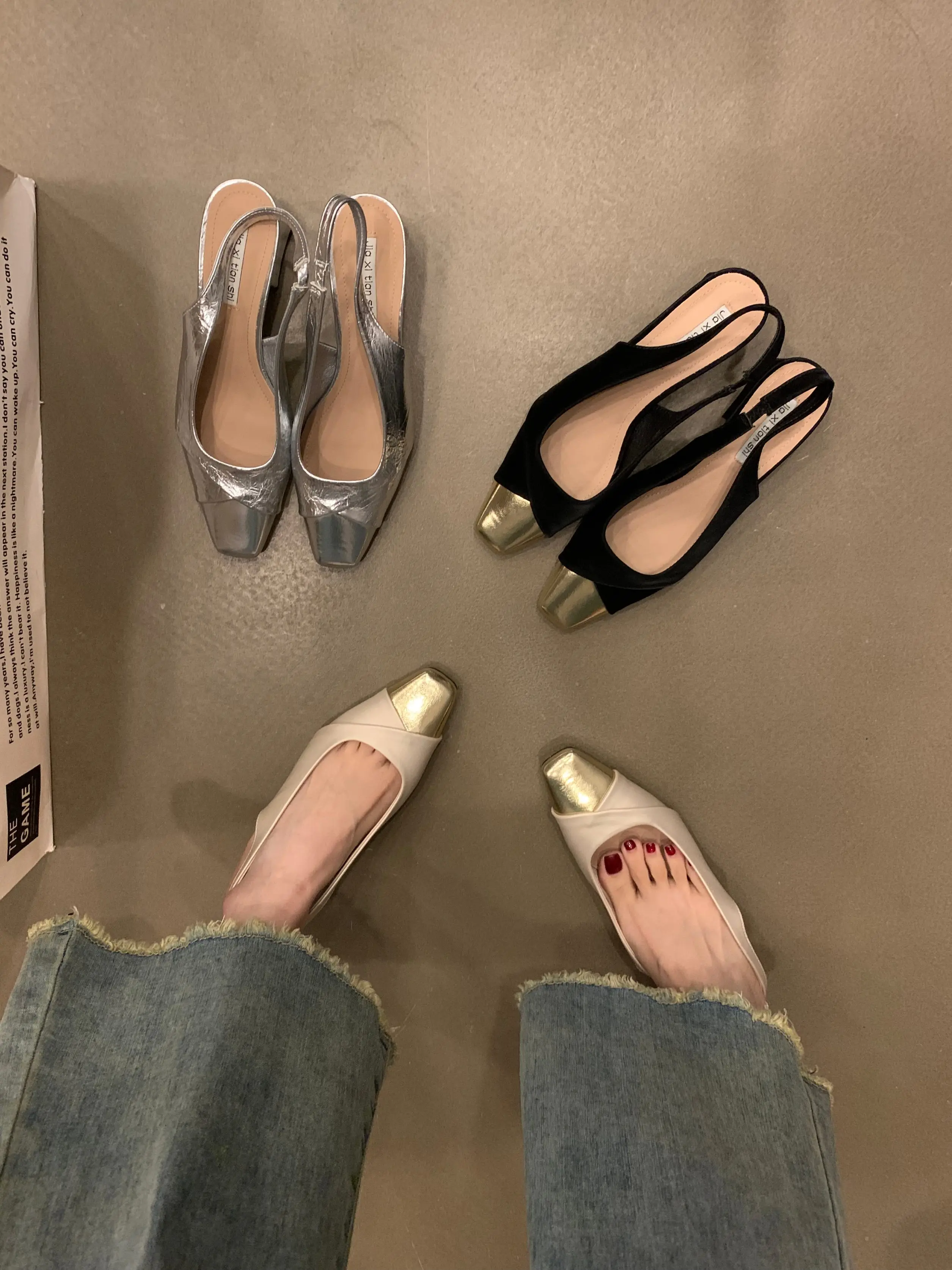 Mary Jane Block Heels 2024 Letnia wyprzedaż butów damskich Sandały damskie Chunky New Silver Girls Closed Slipper Scandals Slides Bac