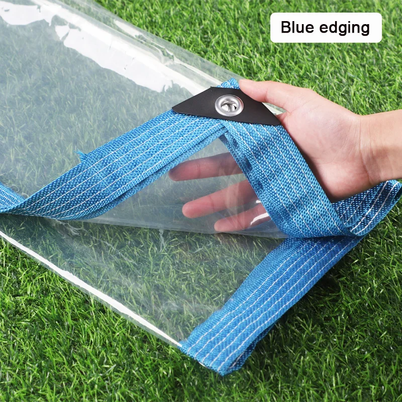 Blue PEVA Rainproof Film Outdoor Transparent Tarpaulin Waterproof Cloth Plant Shed Cover Gazebo Raincover Pergolas Canopy