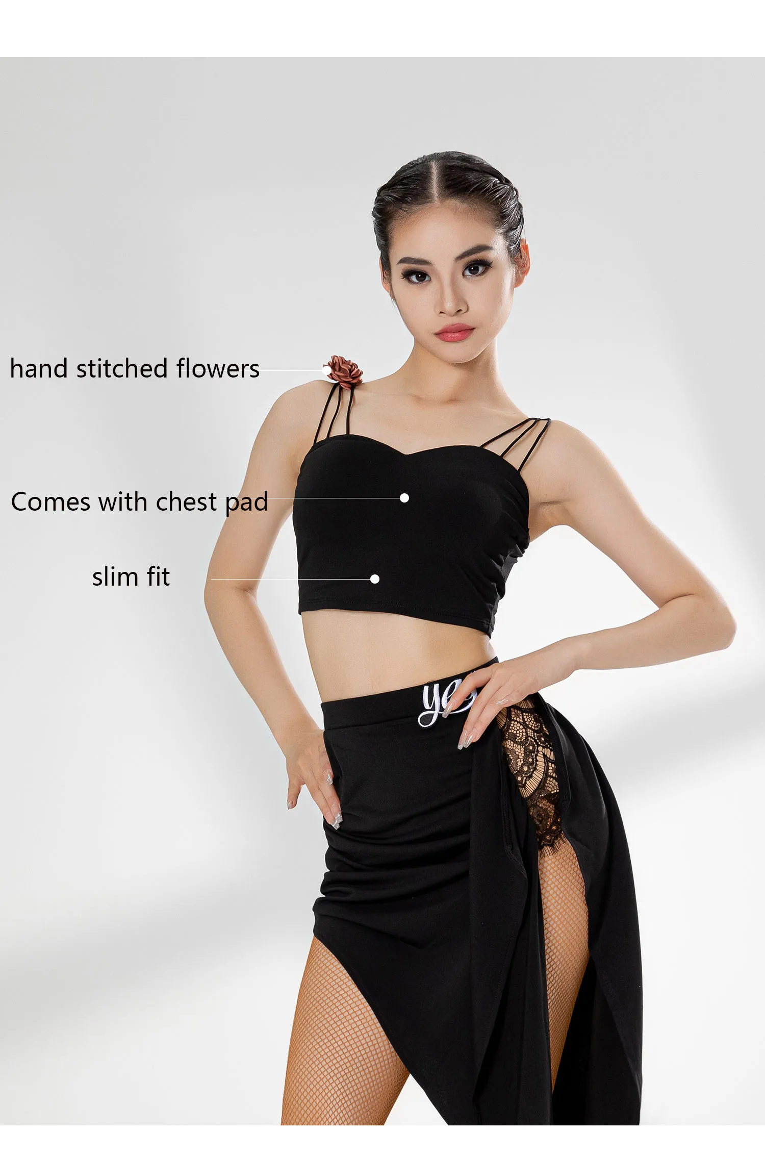 2023 Sexy Latin Dance Costume Women Sling Latin Top Drawstring Skirt Adults Latin Dance Competition Clothes Practice Wear