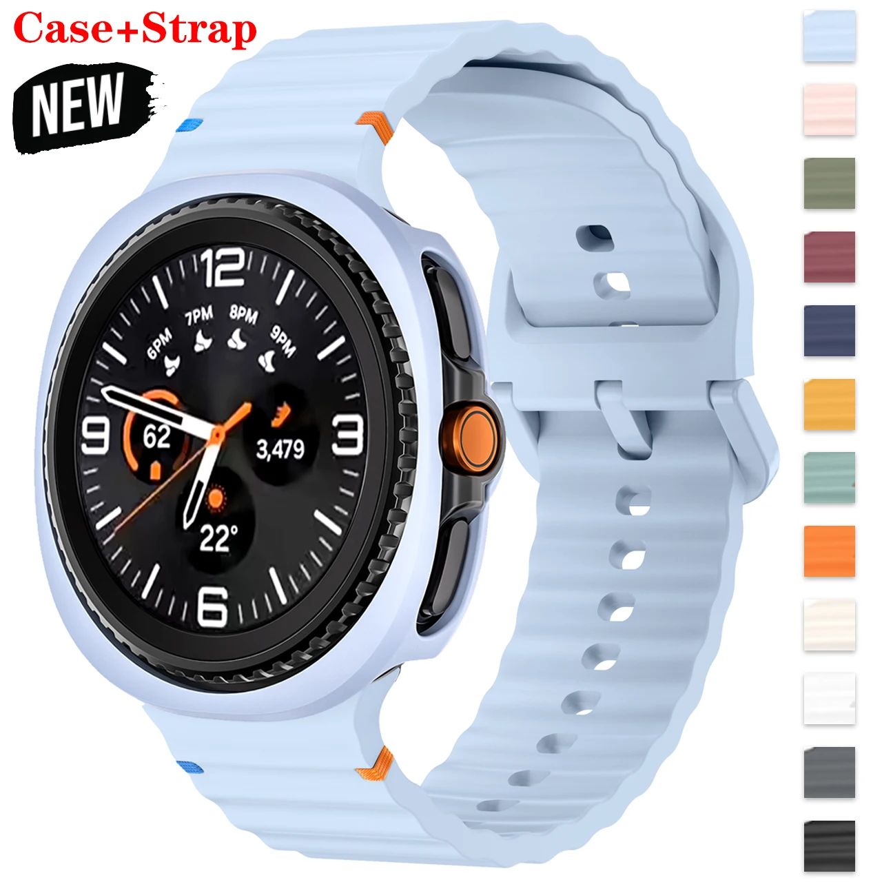 Case+Band for Samsung Galaxy Watch8 classic 46mm PC Hollowed Protector Cover Silicone Bracelet Galaxy Watch8 40 44mm Accessories