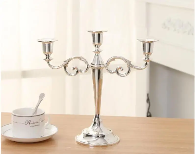 Classic 3/ 5 Llight Metal Candlestick Silver Candelabra candle holders vintage for dinner table