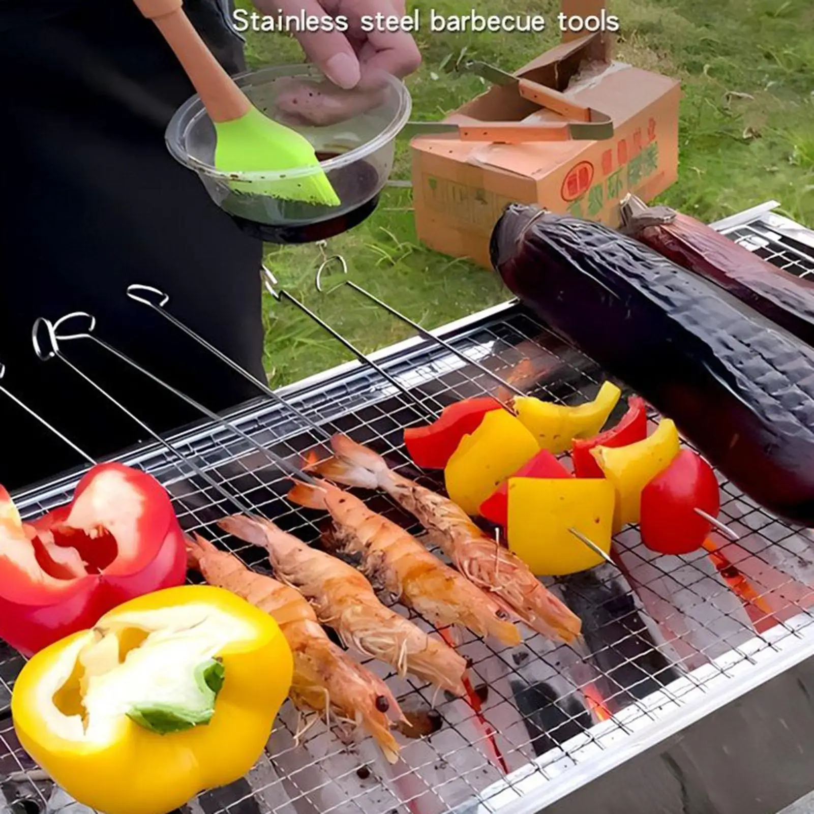 

Barbecue Tool Sets Grill Spatula Set 16 Pieces Stainless Steel Spatula Brush Supplies Cooking Accessories Outdoor Equipment For