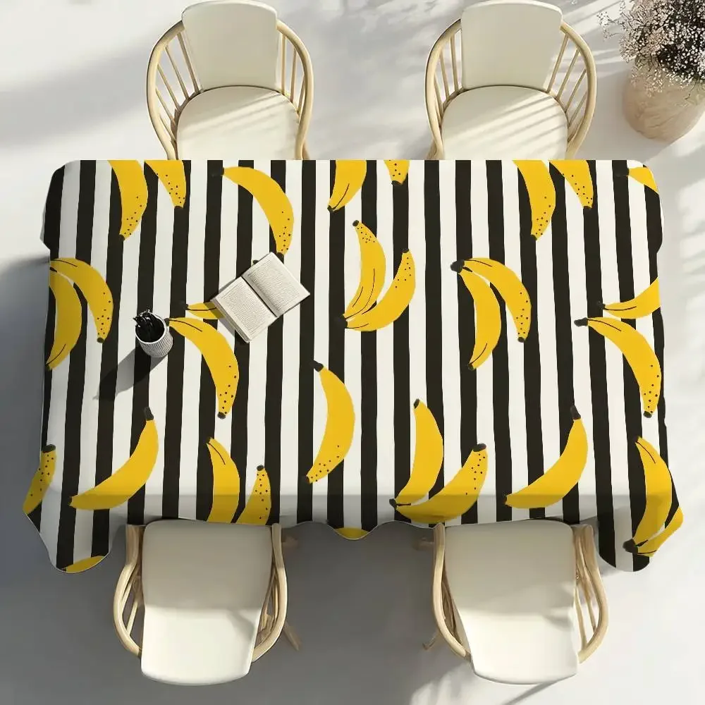 Banana Fruit Yellow Table Cloth Party Decor Dining Room Home Kitchen Patios Waterproof Stain-Proof Table Cloth