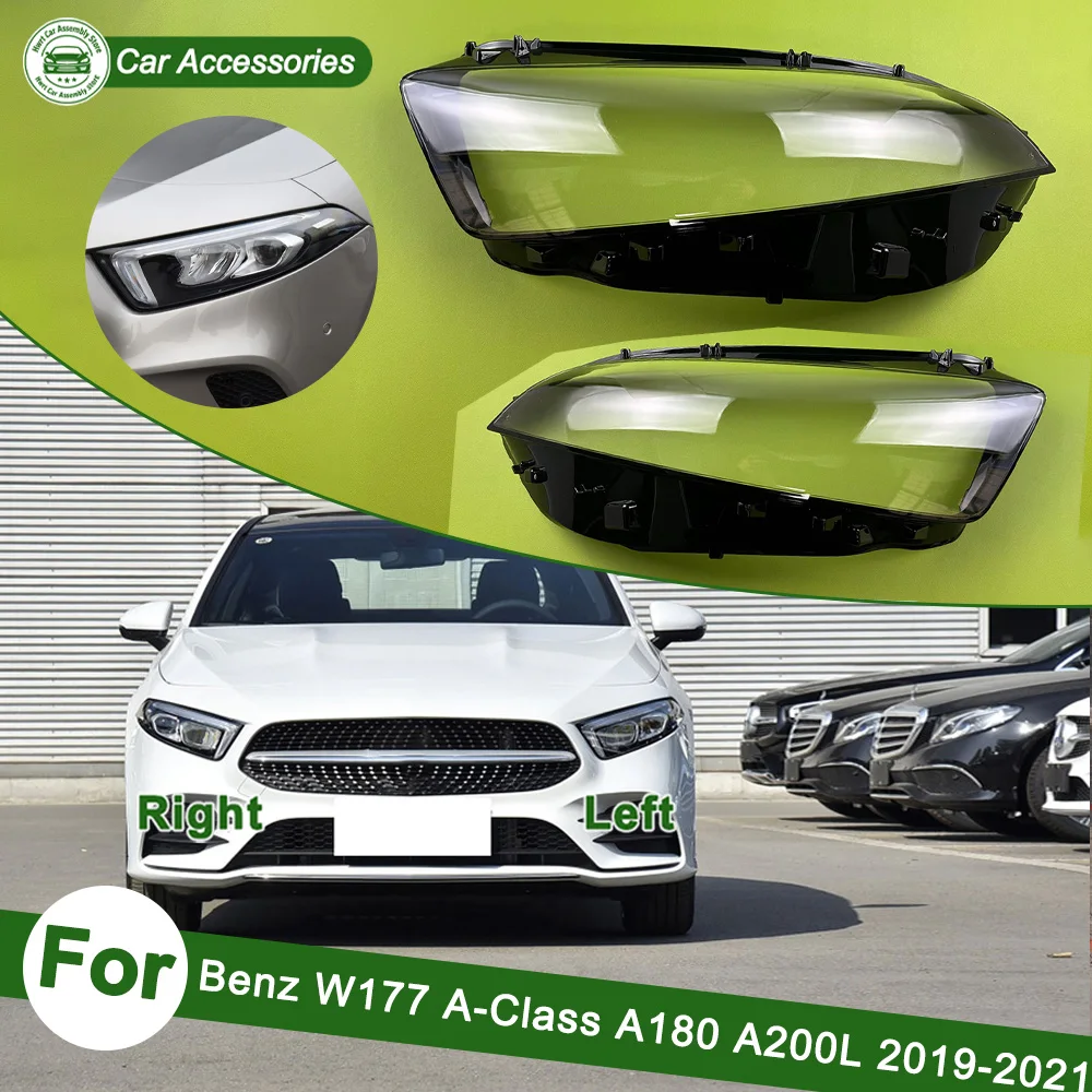 Headlight Cover For Mercedes-Benz 2019-2021 W177 A-Class A180 A200L Replacement Front Car Light Auto Shell Lampcover Lampshade