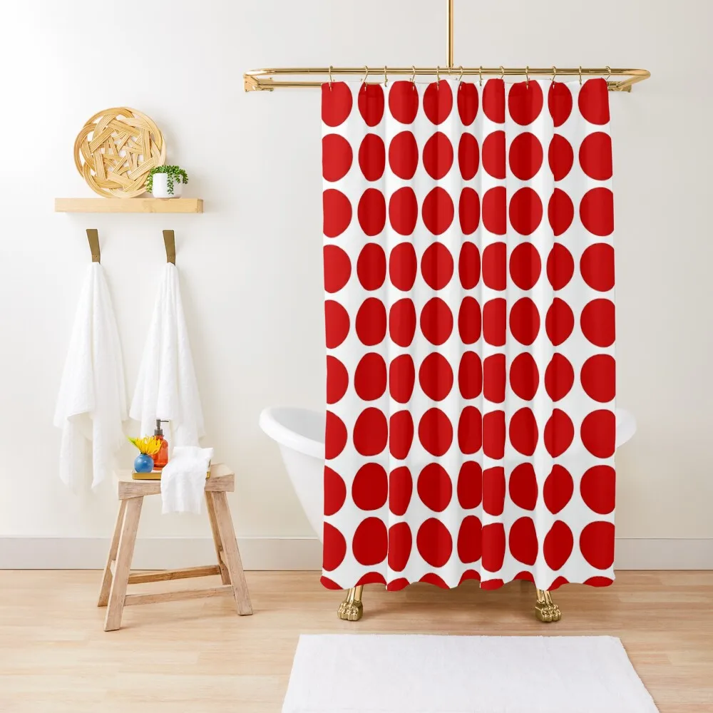 

Red Dots Pattern Red & White Shower Curtain Modern Accessory Bathrooms Bathtub Waterproof Bathroom Shower Cute Shower Curtain