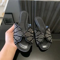 Shiny Faux Pearl Detail Flat Sandals Women Summer Fashion Open Toe Outside Beach Shoes Woman Casual Comfortable Flats Slippers - Image 5
