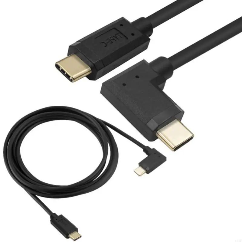 USB C a USB C Cable Ángulo recto USB C Cable carga rápida 10 Gbps Transferencia datos K1KF