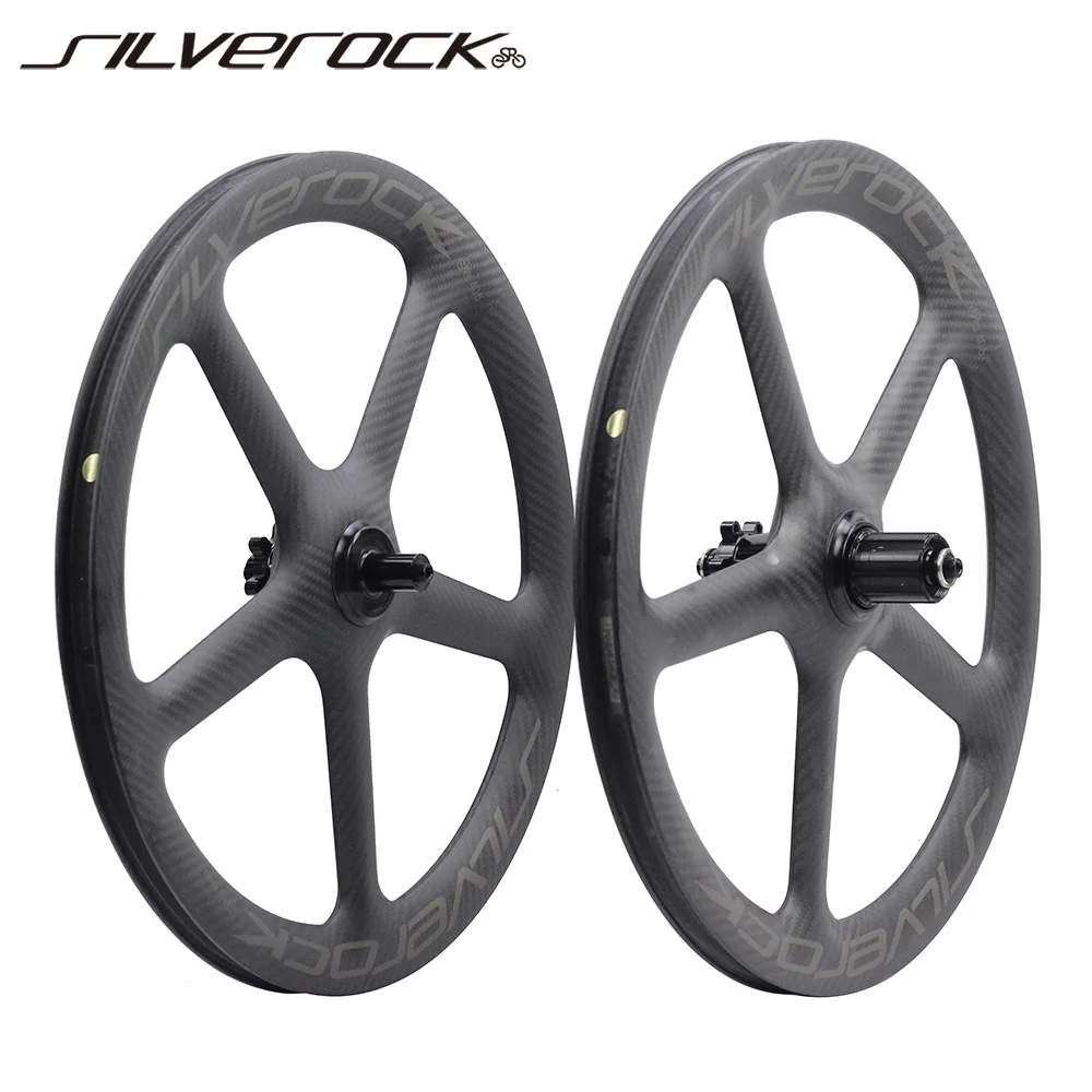 SILVEROCK Carbon Wheels 20 Inch 406 5 Spokes Disc Brake Clincher 11-12 Speed for BIRDY GT R20 CITY Folding Bike Wheelset