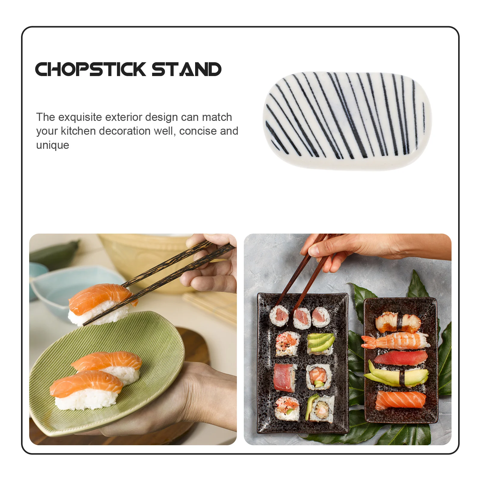 

10Pcs Mini Chopstick Stand Japanese Household Tableware Elegant Design Food Grade Ceramic Spoon Holder for Kitchen Hotel