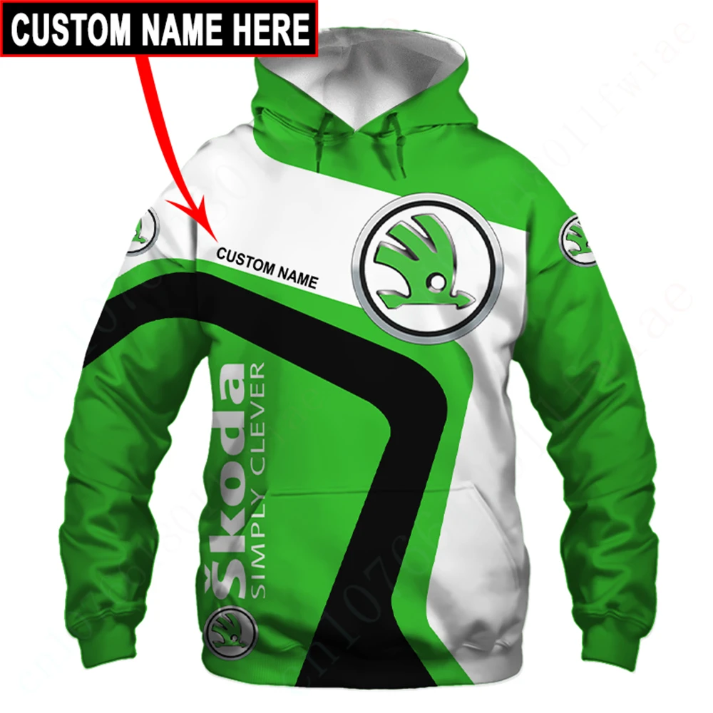 Skoda Unisex Kleding Harajuku 3d Print Zip Hoodies Casual Sweatshirt Top Essentials Pullover Anime Hoodies Voor Mannen Vrouwen